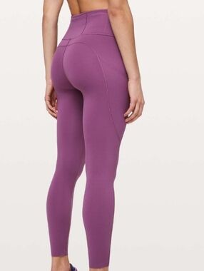 Lululemon Fast & Free 7/8 Tight II *Non-Reflective Nulux 25"Vintage Plum